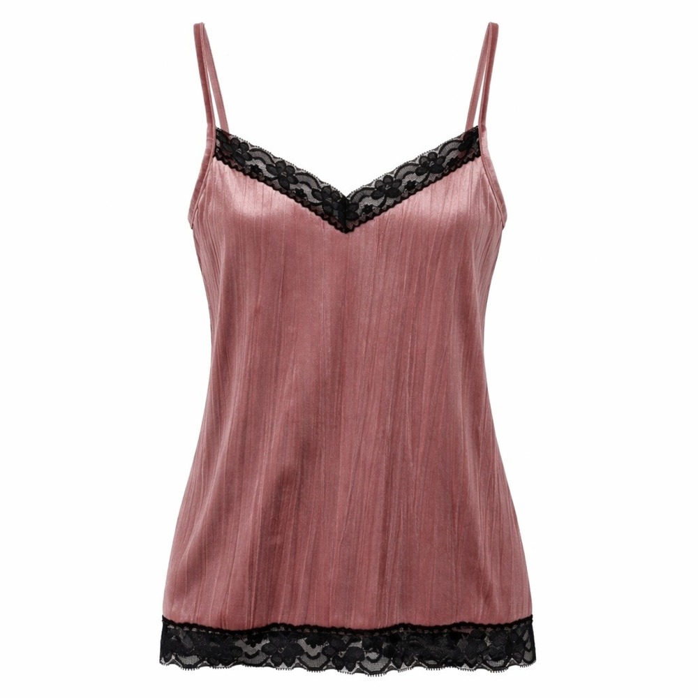 NO BOUNDARIES Pink Velvet Lace Whimsigoth Fairy Cami Tank Top Women's L 11-13